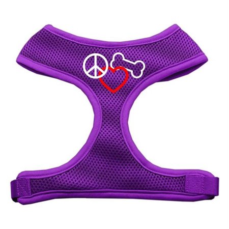UNCONDITIONAL LOVE Peace  Love  Bone Design Soft Mesh Harnesses Purple Medium UN760881